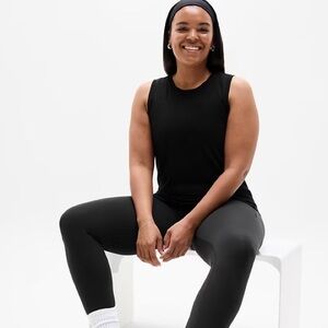 Athleta Breezy Tank Black Sleeveless Top Workout Shirt